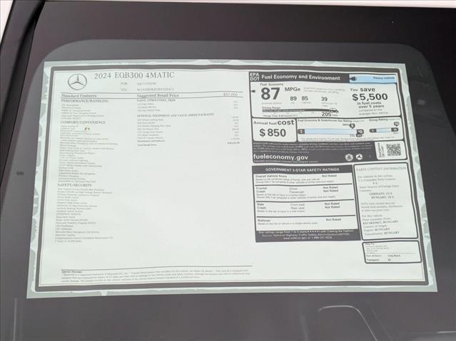 new 2024 Mercedes-Benz EQB 300 car, priced at $58,625