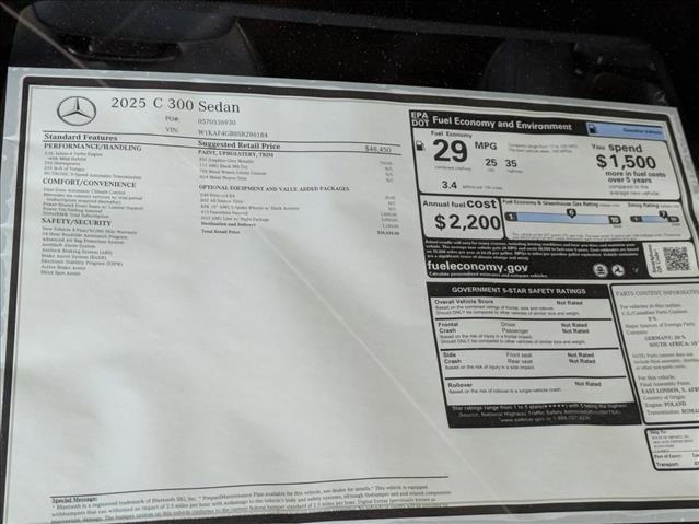 new 2025 Mercedes-Benz C-Class car, priced at $54,435