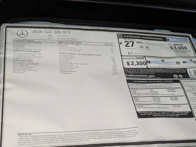 new 2026 Mercedes-Benz GLC 300 car, priced at $60,940