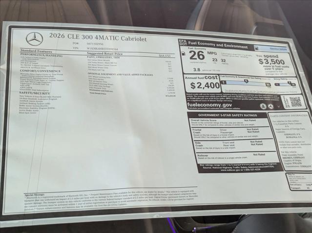 new 2026 Mercedes-Benz CLE 300 car, priced at $76,455
