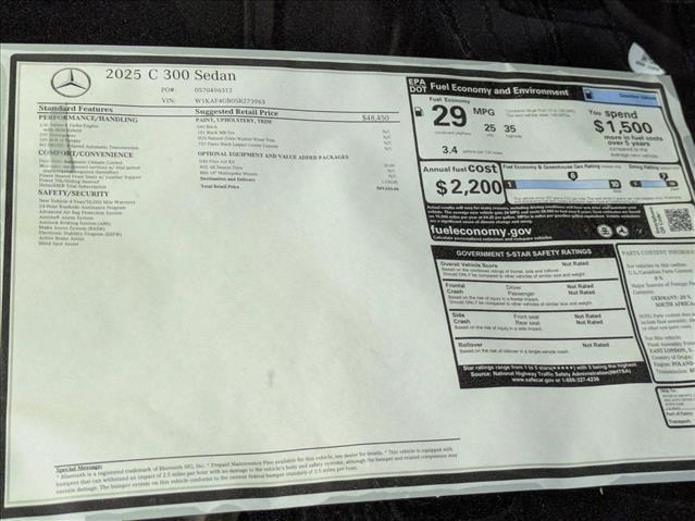 new 2025 Mercedes-Benz C-Class car, priced at $49,635