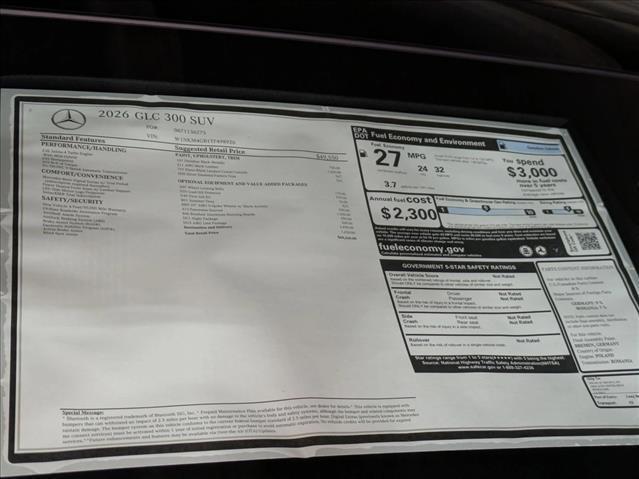 new 2026 Mercedes-Benz GLC 300 car, priced at $60,260