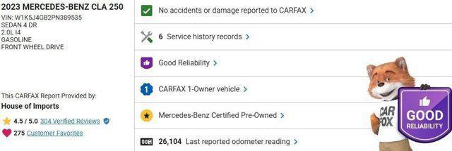 used 2023 Mercedes-Benz CLA 250 car, priced at $30,533