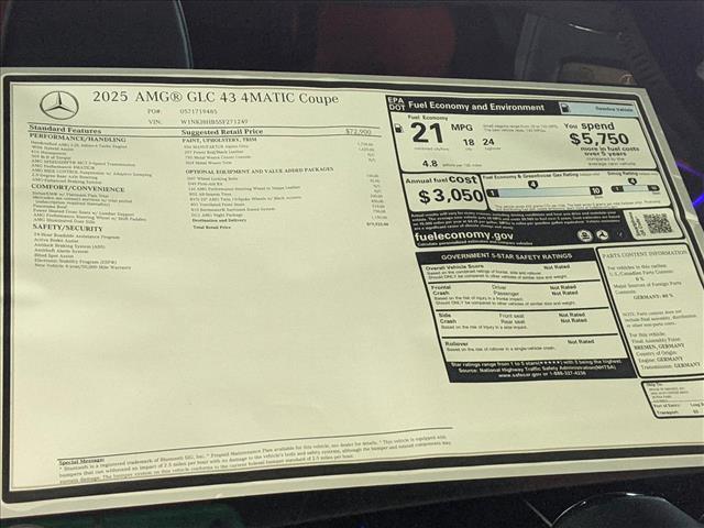 new 2025 Mercedes-Benz GLC 300 car, priced at $79,925