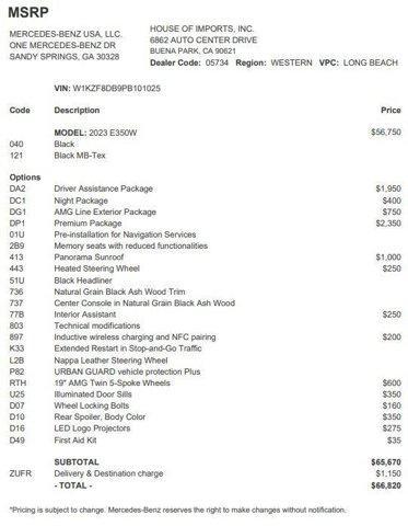 used 2023 Mercedes-Benz E-Class car, priced at $45,241