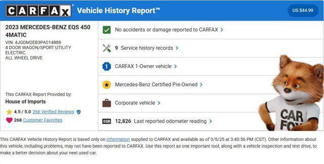 used 2023 Mercedes-Benz EQS 450 car, priced at $51,933