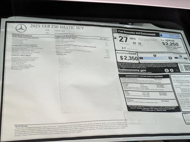 new 2025 Mercedes-Benz GLB 250 car, priced at $49,595