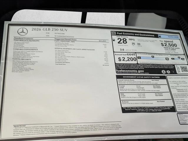 new 2026 Mercedes-Benz GLB 250 car, priced at $47,555