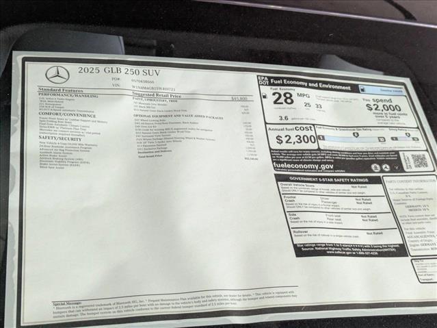 new 2025 Mercedes-Benz GLB 250 car, priced at $52,140