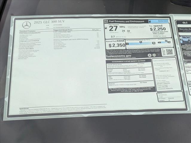 new 2025 Mercedes-Benz GLC 300 car, priced at $51,935