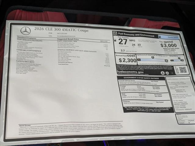 new 2026 Mercedes-Benz CLE 300 car, priced at $70,475