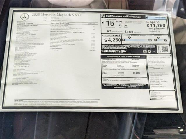 new 2025 Mercedes-Benz S-Class car, priced at $342,250
