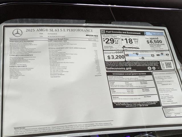 new 2025 Mercedes-Benz AMG SL 63 car, priced at $228,705