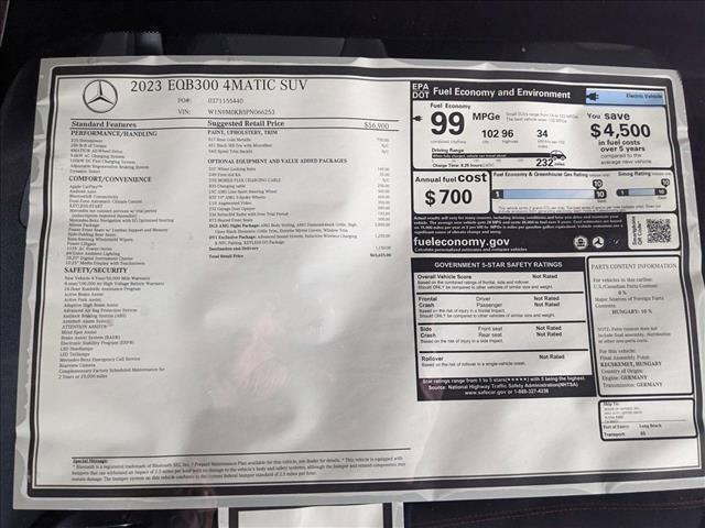 new 2023 Mercedes-Benz EQB 300 car, priced at $65,625