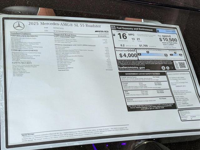 new 2025 Mercedes-Benz AMG SL 55 car, priced at $170,330