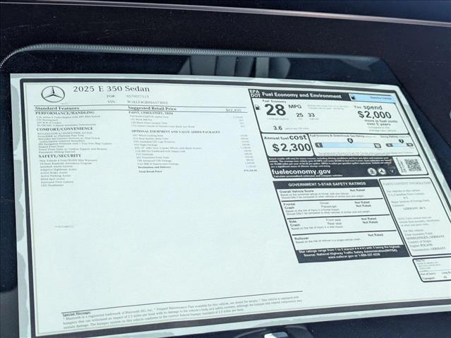 new 2025 Mercedes-Benz E-Class car, priced at $70,320
