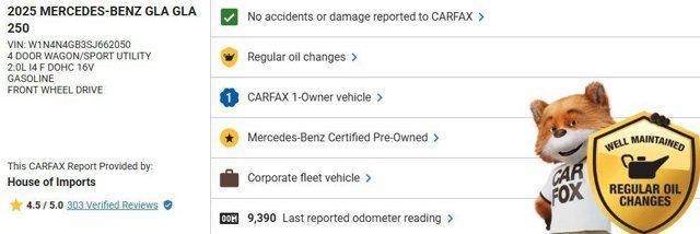 used 2025 Mercedes-Benz GLA 250 car, priced at $36,777