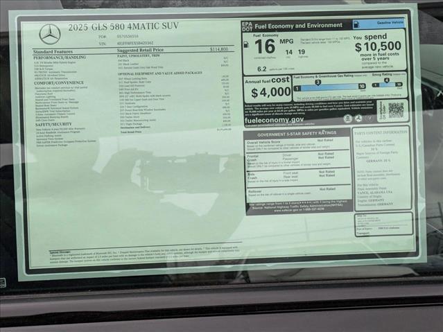new 2025 Mercedes-Benz GLS 580 car, priced at $119,690
