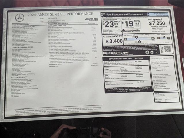 new 2024 Mercedes-Benz AMG SL 63 car, priced at $240,145