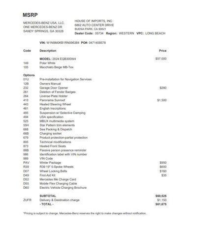 used 2024 Mercedes-Benz EQB 300 car, priced at $49,777