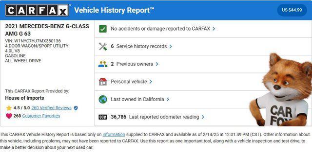 used 2021 Mercedes-Benz AMG G 63 car, priced at $152,995