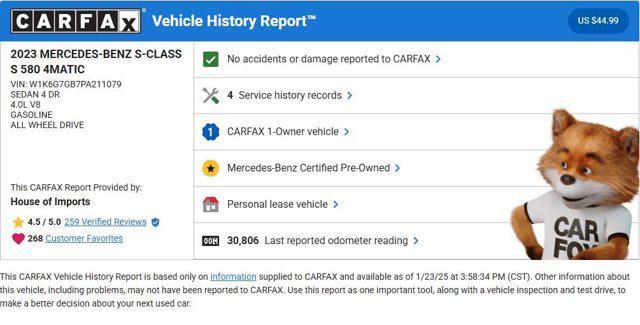 used 2023 Mercedes-Benz S-Class car, priced at $91,933