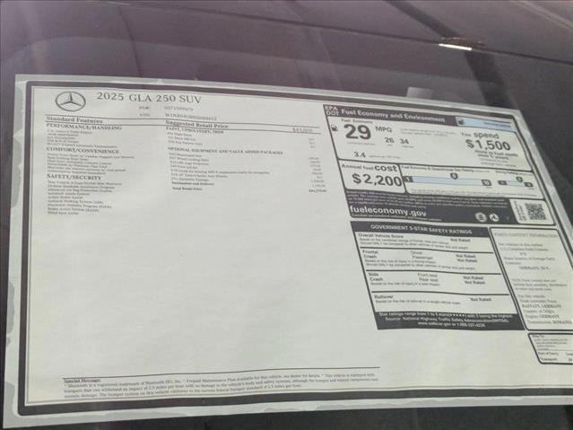 new 2025 Mercedes-Benz GLA 250 car, priced at $46,270