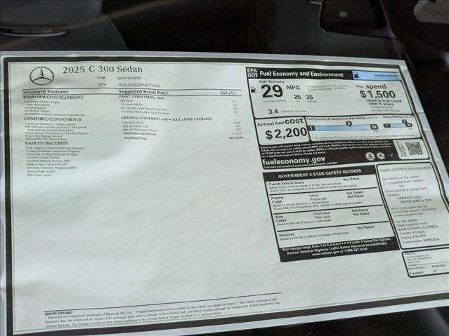 new 2025 Mercedes-Benz C-Class car, priced at $49,635