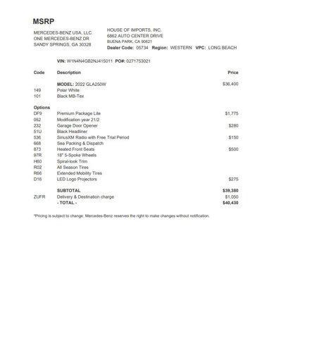 used 2022 Mercedes-Benz GLA 250 car, priced at $30,933