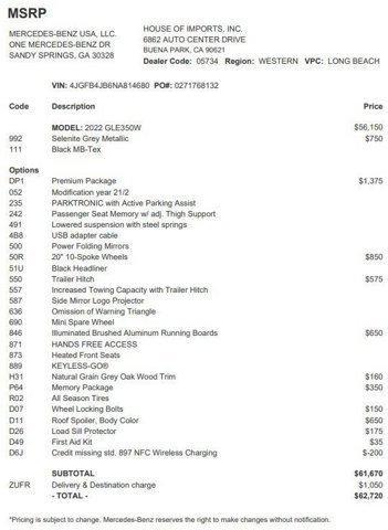 used 2022 Mercedes-Benz GLE 350 car, priced at $36,933