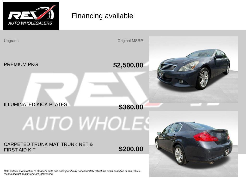 used 2012 INFINITI G37x car, priced at $6,680