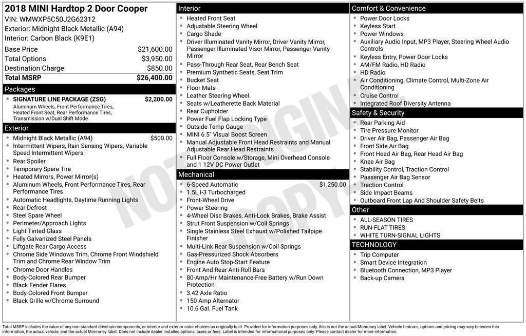 used 2018 MINI Hardtop car, priced at $11,980