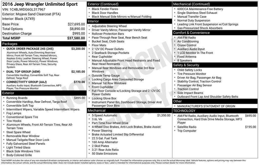 used 2016 Jeep Wrangler Unlimited car, priced at $18,480