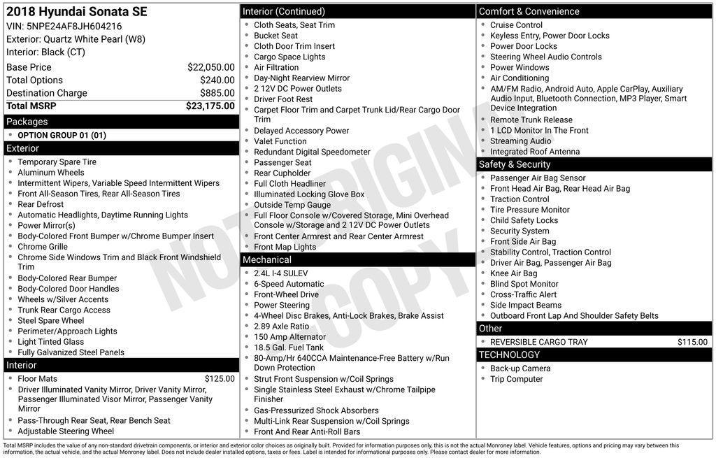used 2018 Hyundai Sonata car, priced at $10,280