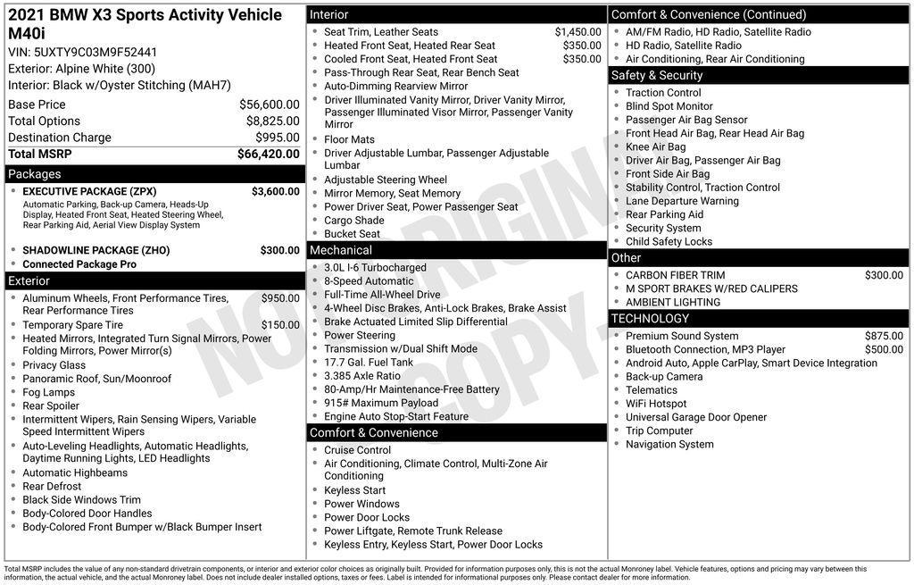used 2021 BMW X3 car, priced at $28,480