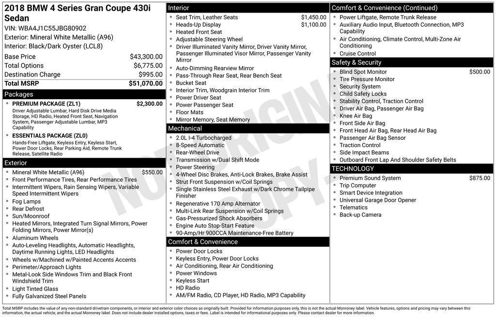 used 2018 BMW 430 Gran Coupe car, priced at $19,998