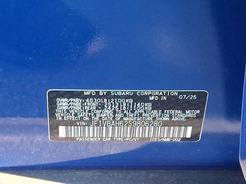 new 2025 Subaru WRX car, priced at $40,237