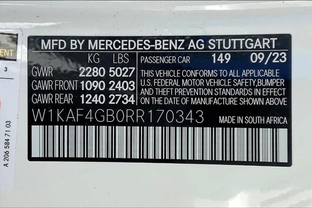 new 2024 Mercedes-Benz C-Class car, priced at $52,840