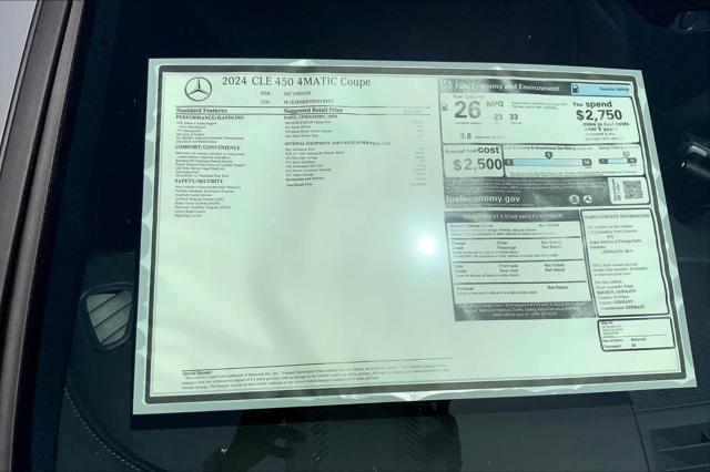 new 2024 Mercedes-Benz CLE 450 car, priced at $72,000