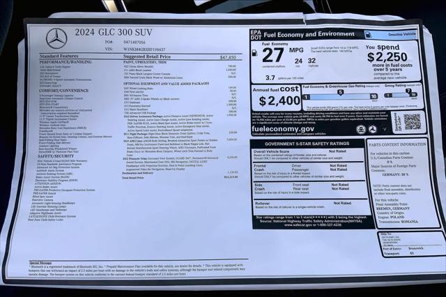 new 2024 Mercedes-Benz GLC 300 car, priced at $63,215