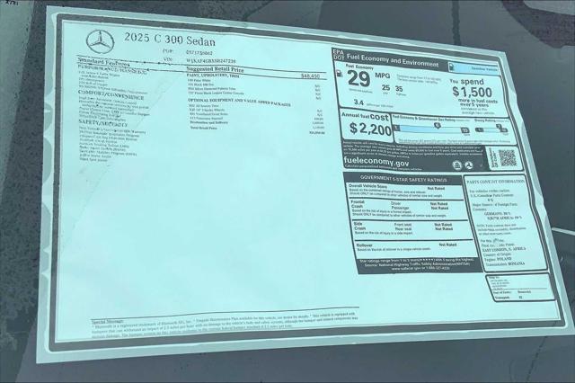 new 2025 Mercedes-Benz C-Class car, priced at $51,050