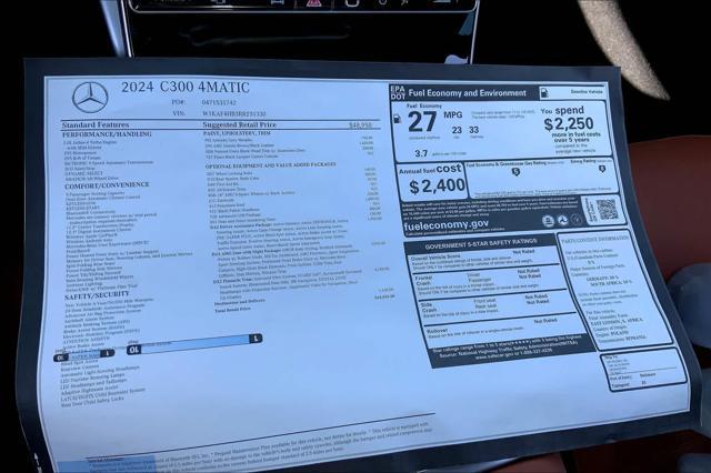 new 2024 Mercedes-Benz C-Class car, priced at $63,965