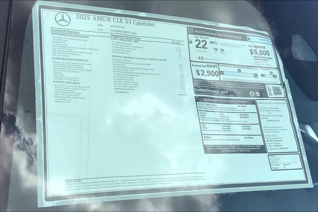 new 2025 Mercedes-Benz AMG E 53 car, priced at $94,805