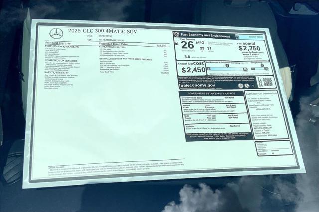 new 2025 Mercedes-Benz GLC 300 car, priced at $53,385