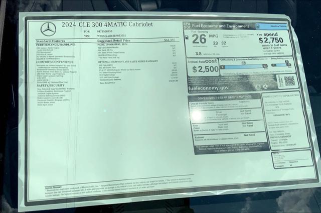 new 2024 Mercedes-Benz CLE 300 car, priced at $70,085