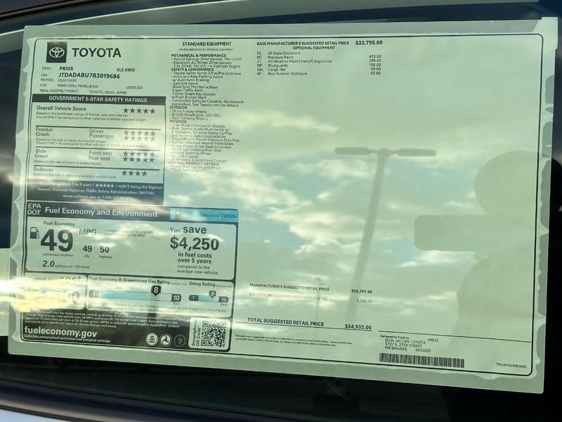 new 2024 Toyota Prius car, priced at $34,932