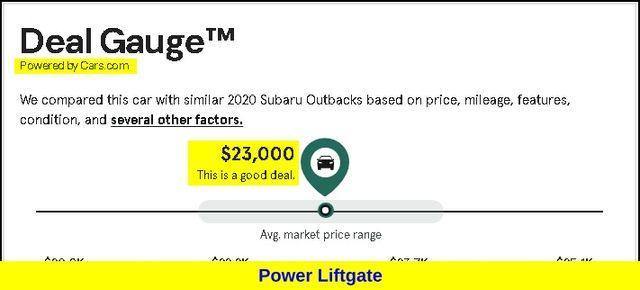 used 2020 Subaru Outback car, priced at $23,000