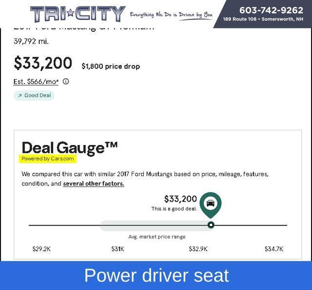 used 2017 Ford Mustang car, priced at $33,200