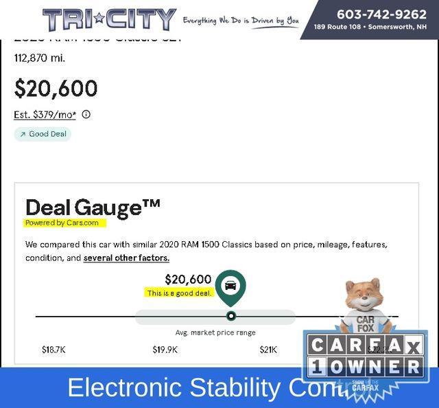 used 2020 Ram 1500 Classic car, priced at $19,600