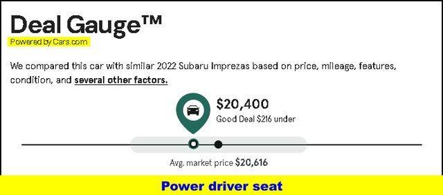 used 2022 Subaru Impreza car, priced at $19,400